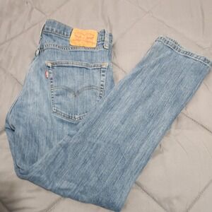 Levis 502 Regular Taper Jeans Mens‎ 33x30 Light Wash Blue Denim - Read Size